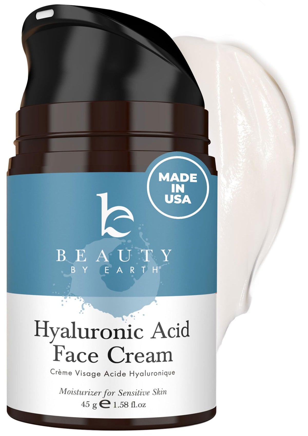 Beauty by Earth hyaluronic acid moisturizer jar for deep hydration and glowing skin