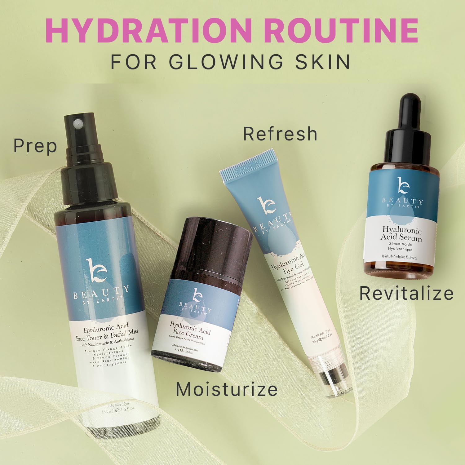 Beauty by Earth hyaluronic acid moisturizer pump for easy daily application and moisture