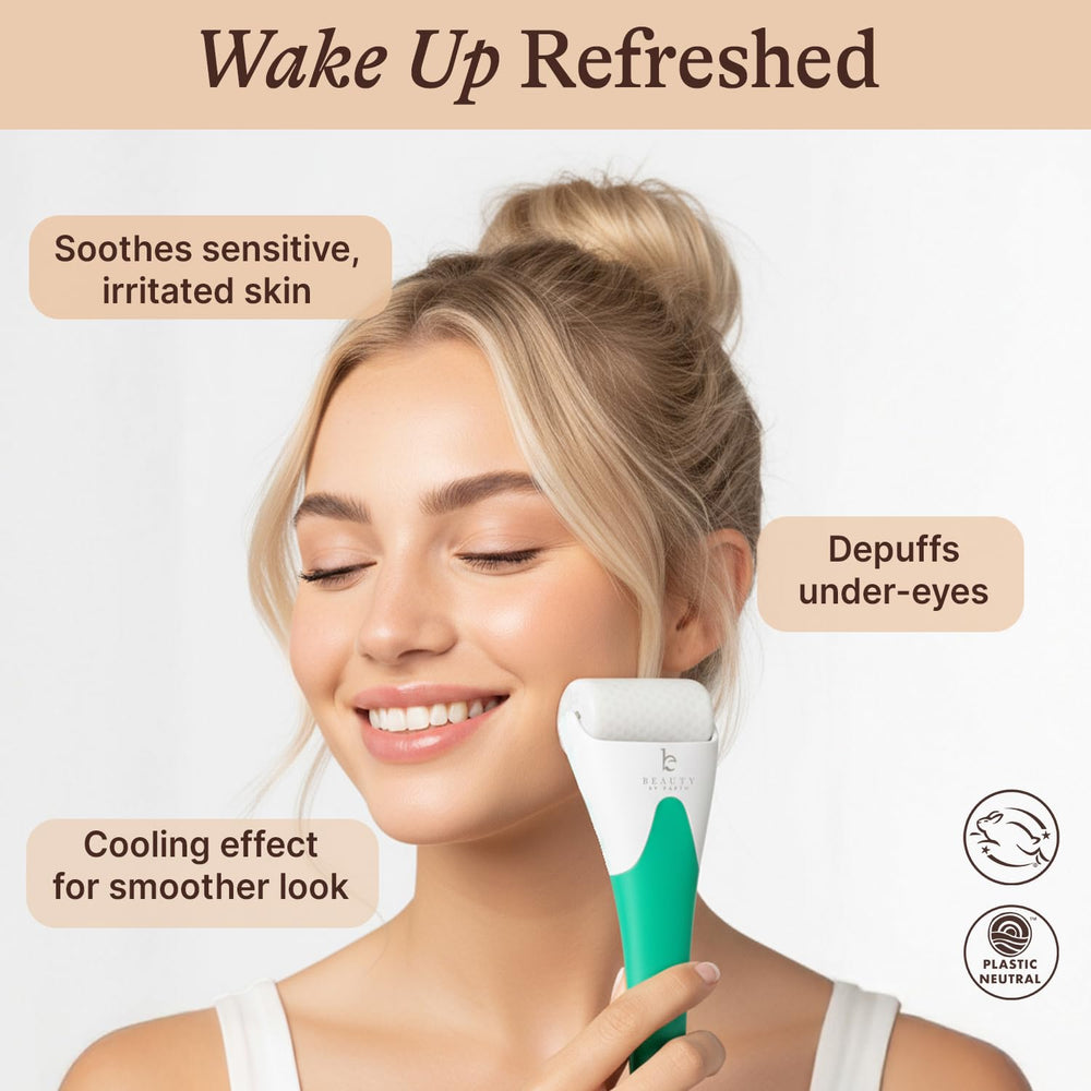 Beauty by Earth Ice Roller under-eye massage reduces swelling and brightens tired eyes.