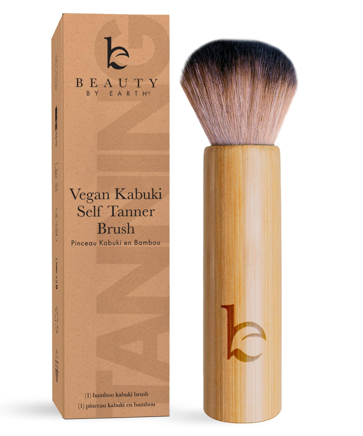 Beauty by Earth Kabuki brush with soft vegan bristles for precise blending