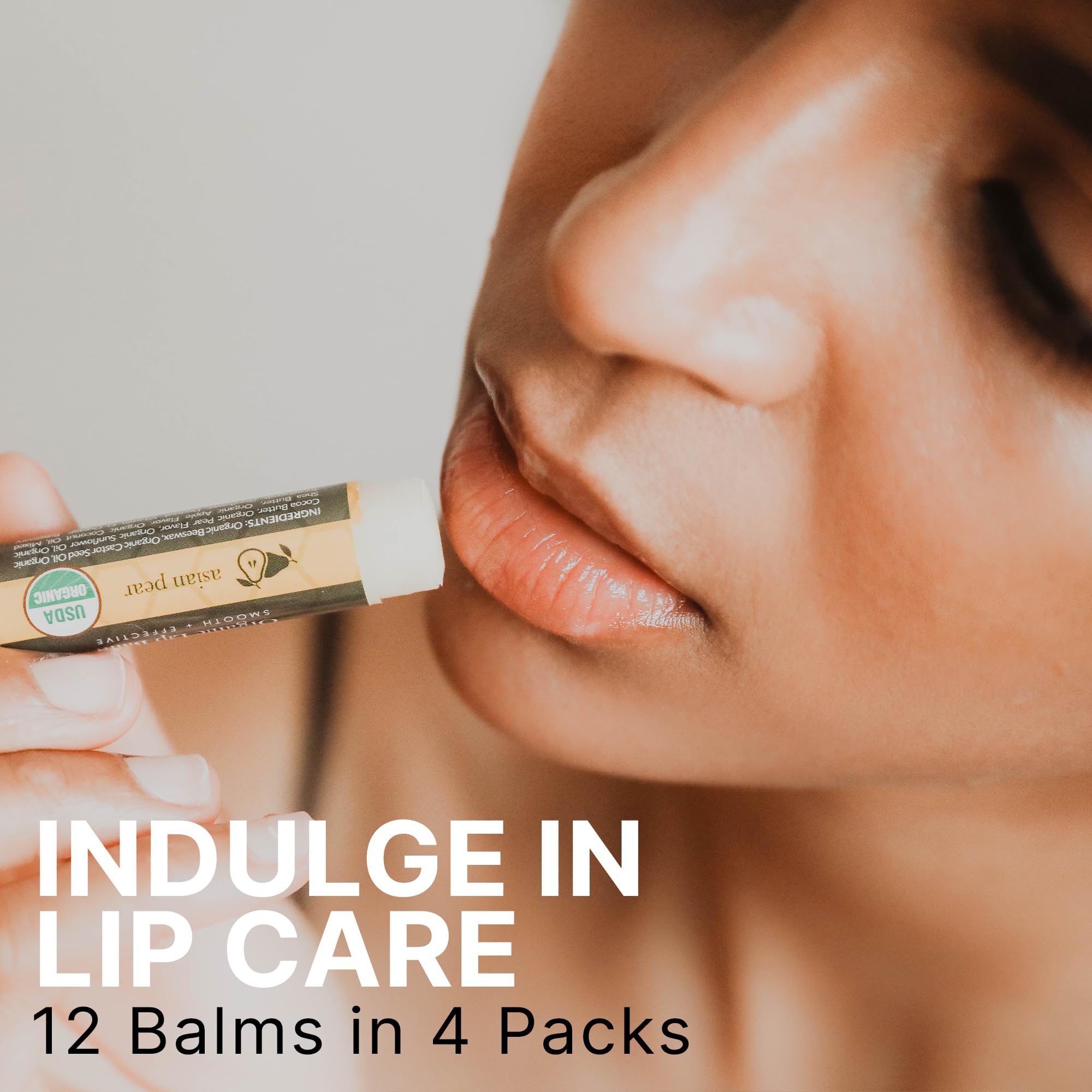 Beauty by Earth vitamin E focus image implies daily lip protection.