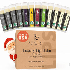 Beauty by Earth lip balm pack of 12 tubes for family hydration.