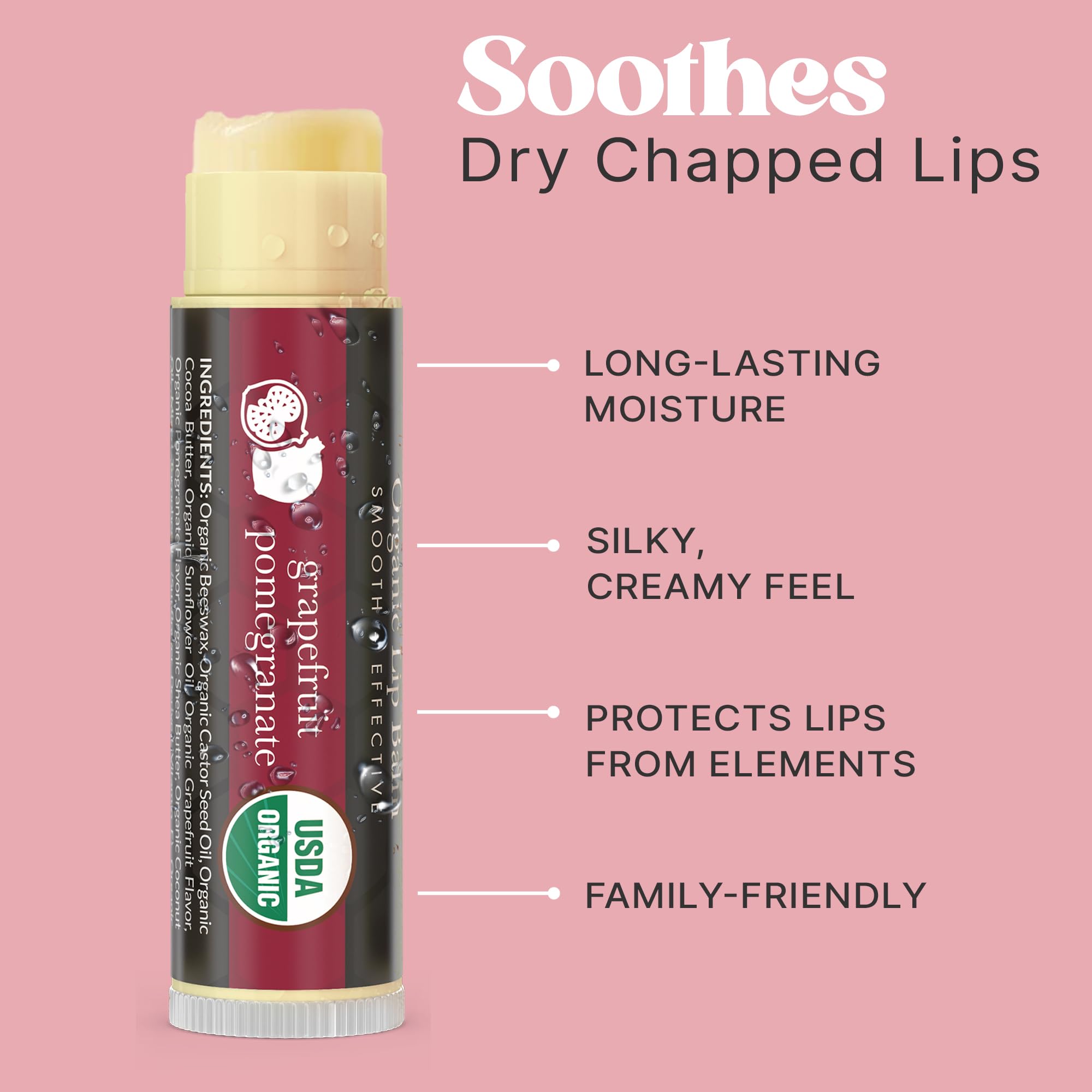 Beauty by Earth organic beeswax lip balm, nourishing, naturally sourced ingredients.