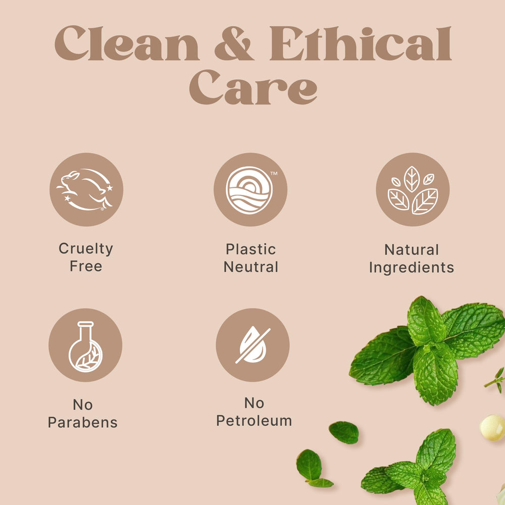 Beauty by Earth peppermint lip balm cocoa butter shield against environmental dryness.