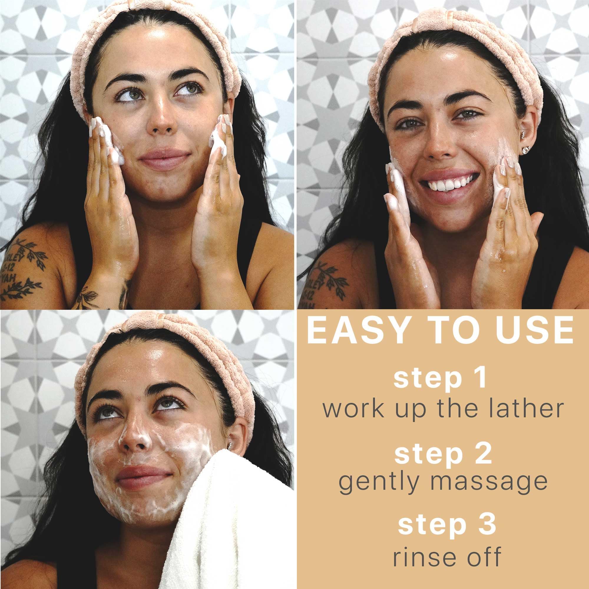 Beauty by Earth packaging close-up emphasizes sulfate-free and paraben-free formula for sensitive skin
