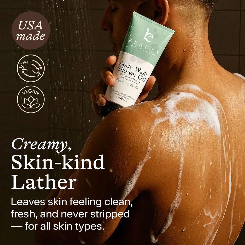 Beauty by Earth peppermint-tea-tree-shower-gel-ingredients: aloe vera and coconut extract highlighted