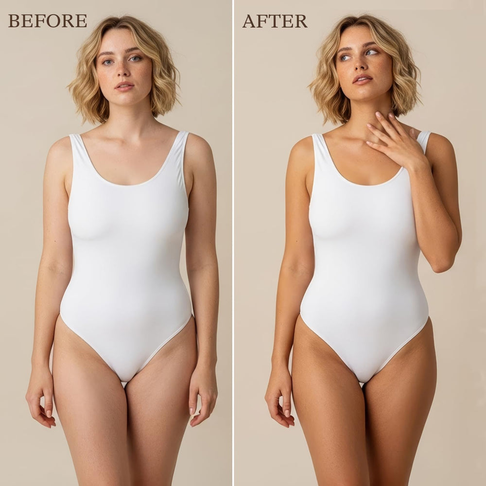 Beauty by Earth self-tanner on face and body for seamless tan.