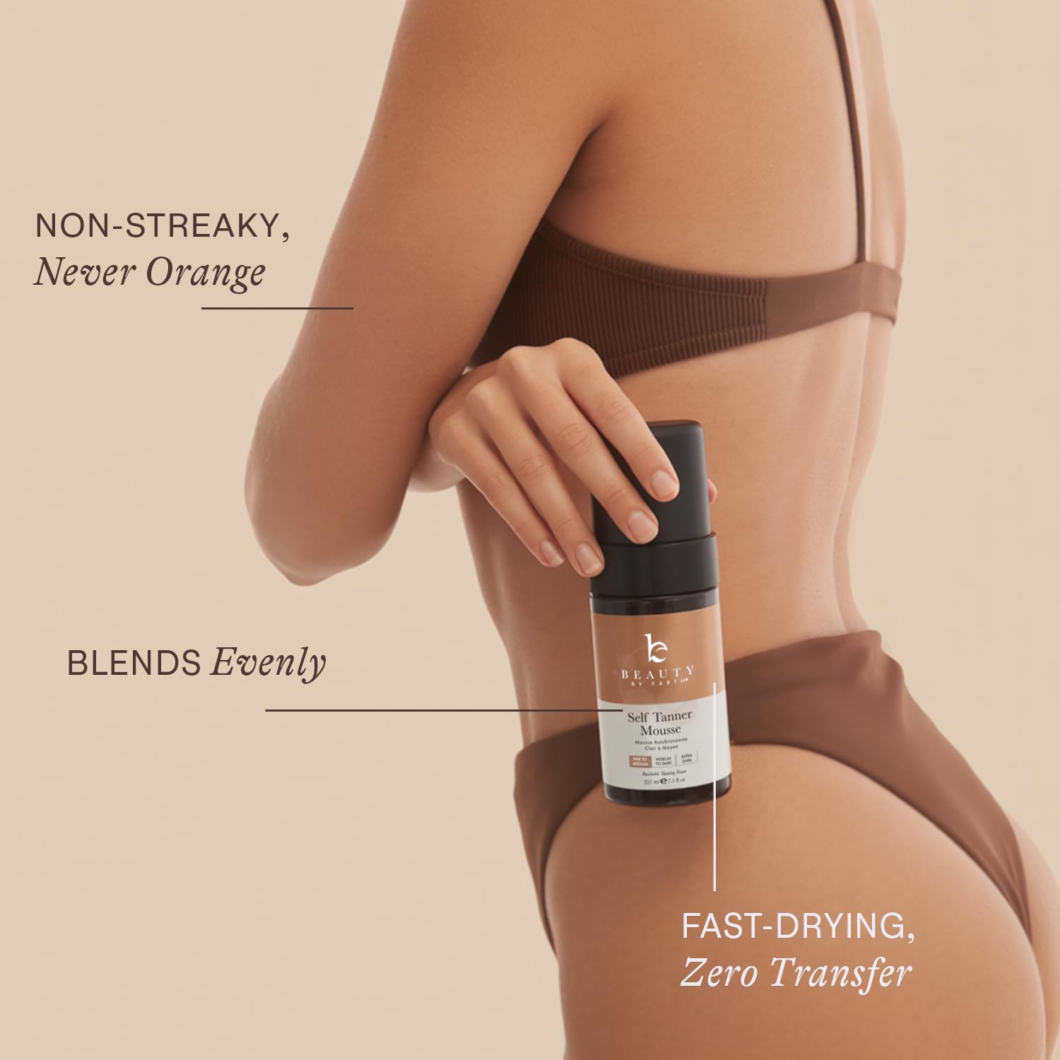 Beauty by Earth self-tanner kit packaging emphasizing USA-made quality