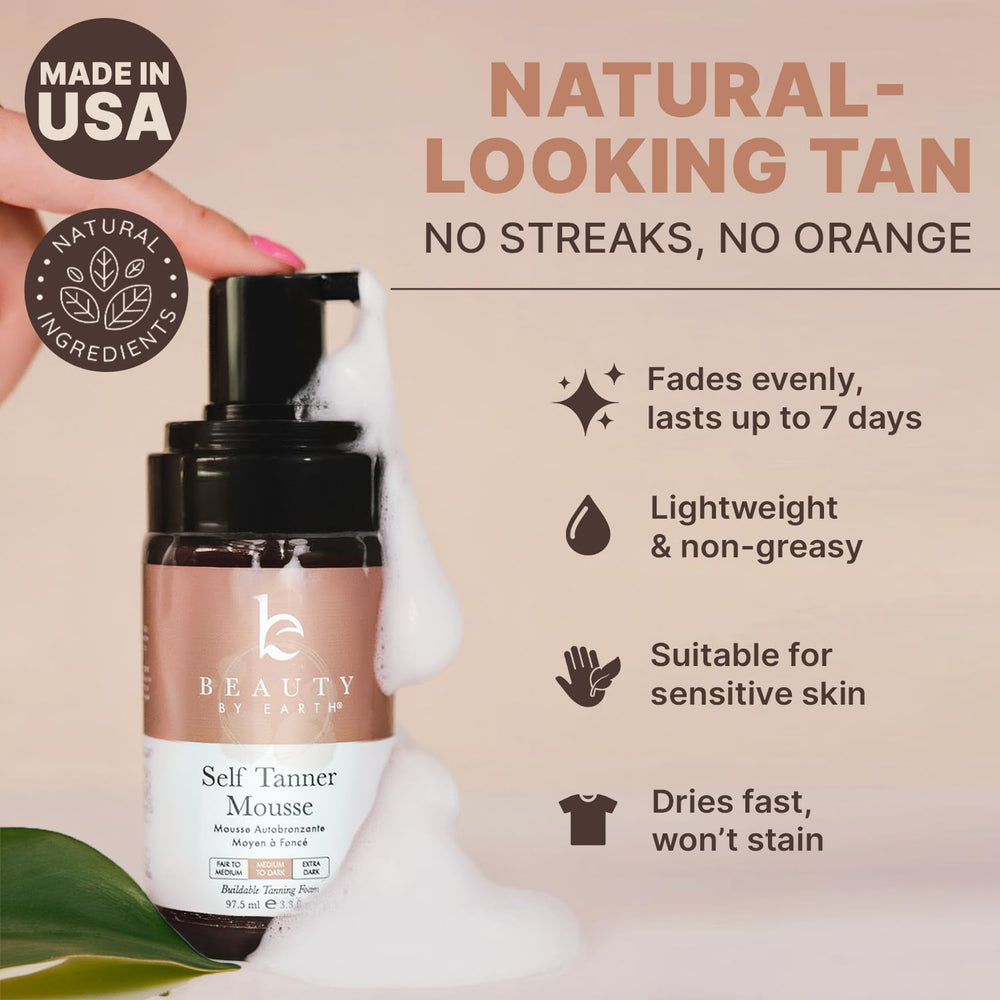 Beauty by Earth color swatch shows natural sun-kissed tone without orange.