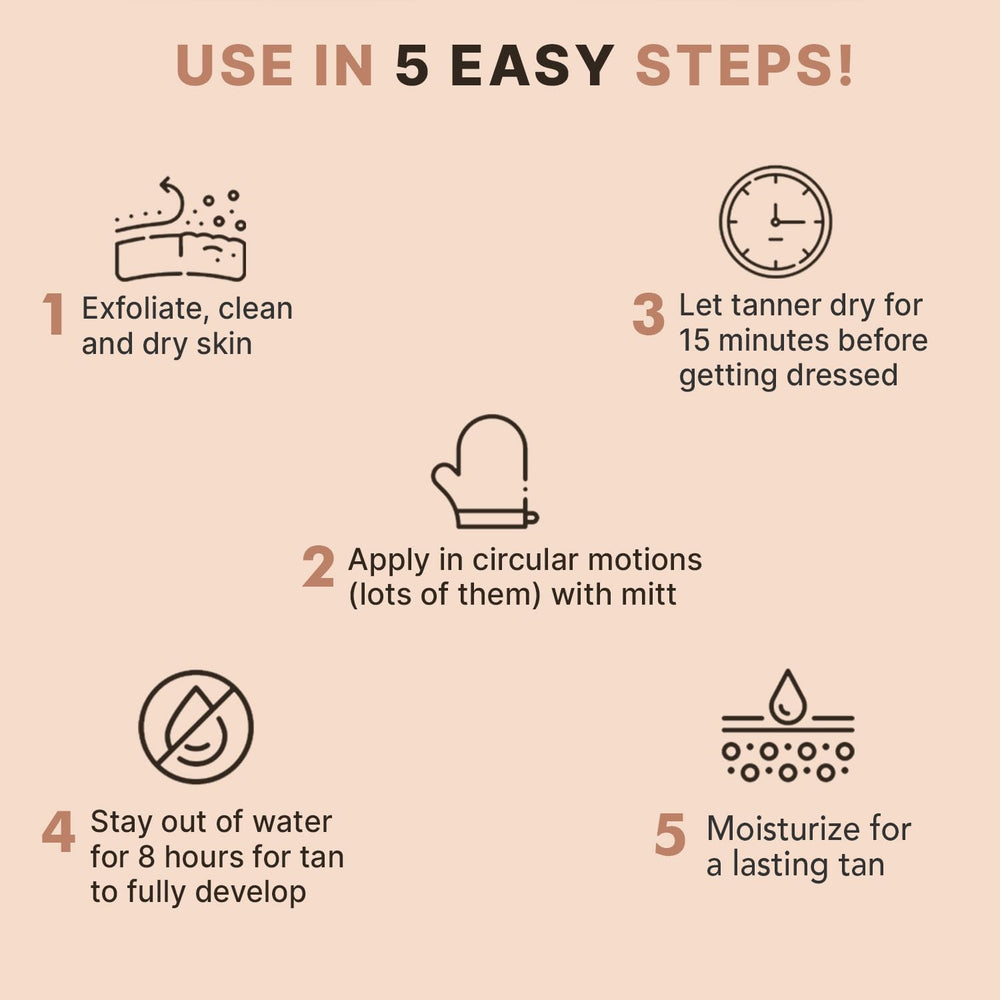 Beauty by Earth self-tanner mousse no-transfer finish keeps clothes clean.