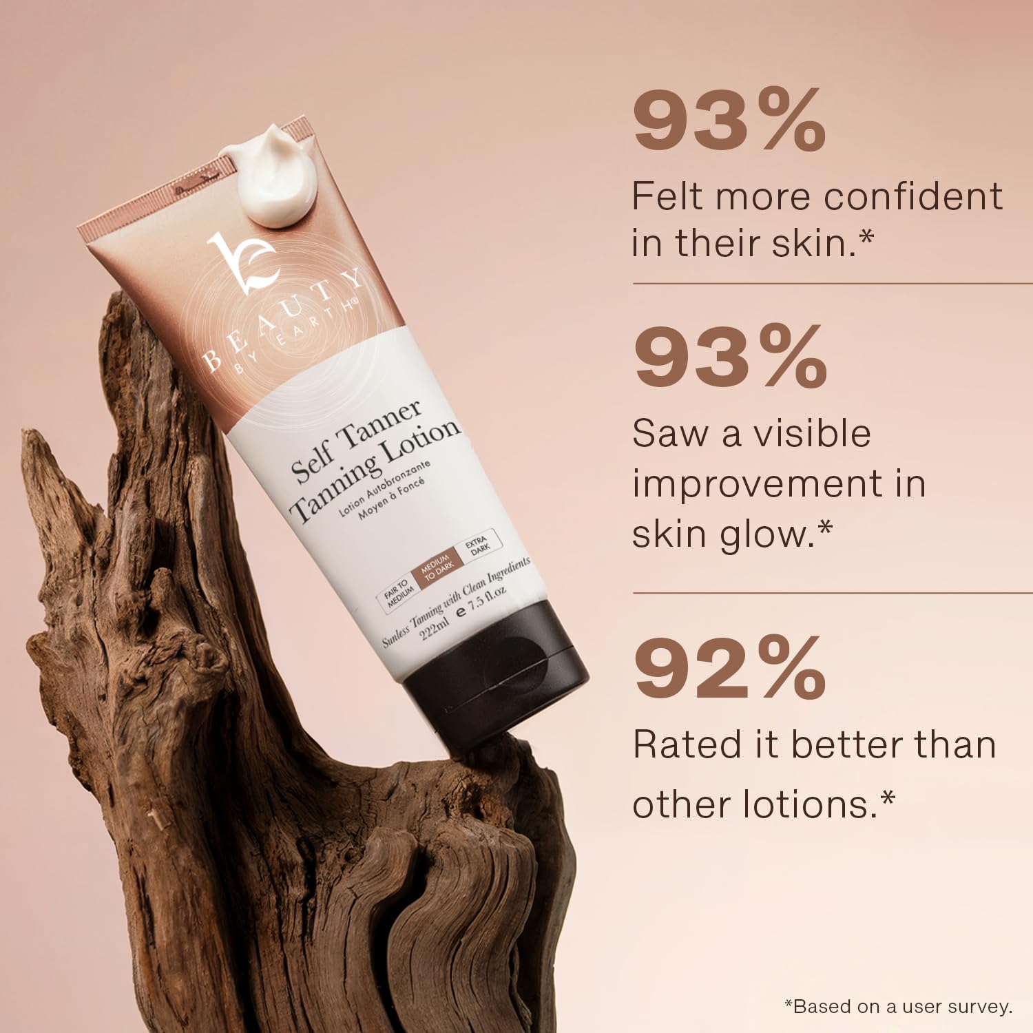 Beauty by Earth Self Tanner streak-free appearance with even tone