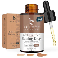 Beauty by Earth Self Tanning Drops face bottle for easy sunless application.