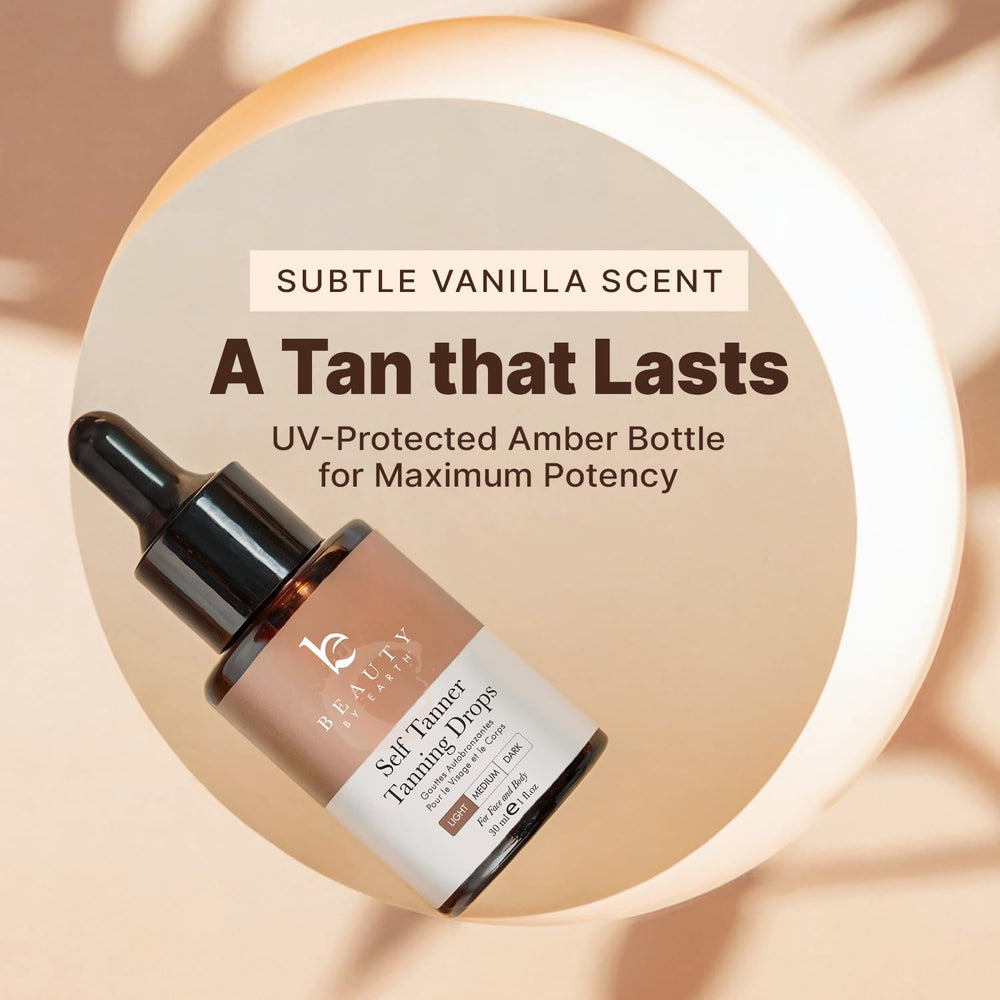 Beauty by Earth self tanning drops green tea nourish skin while building glow