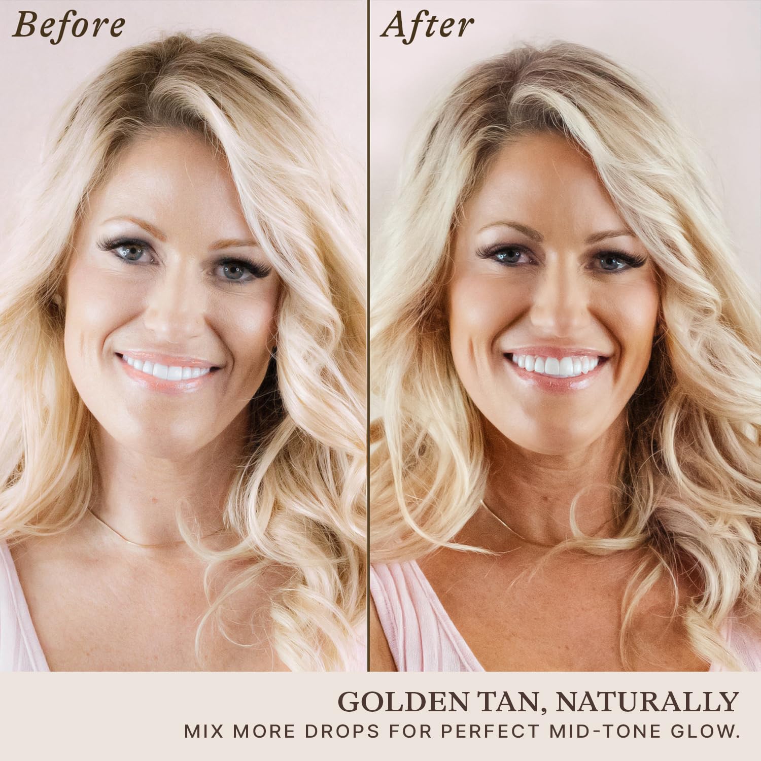 Beauty by Earth self tanning drops mixed with lotion for a customizable sunless glow.