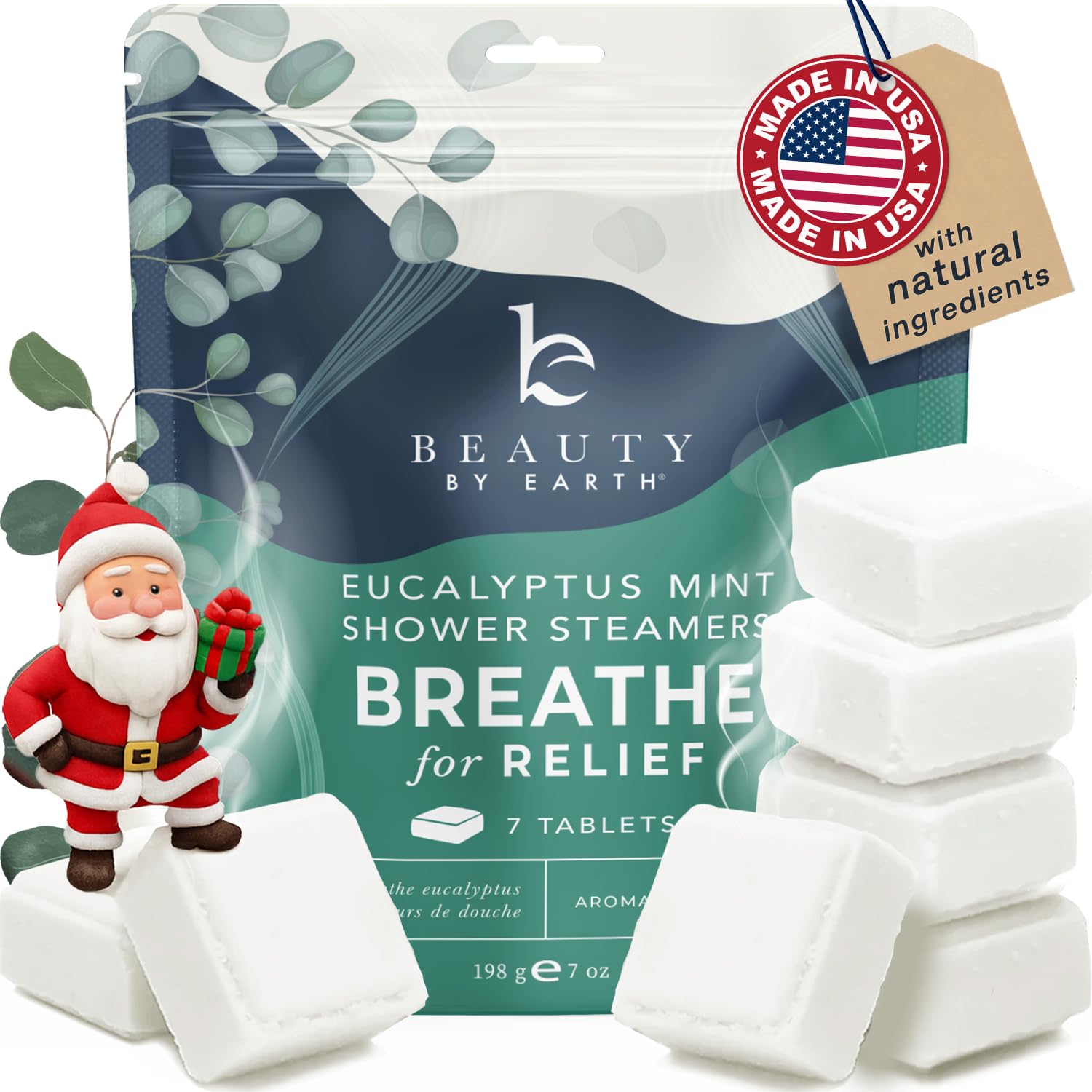 Beauty by Earth shower steamer eucalyptus tablet delivers invigorating aromatherapy in the shower