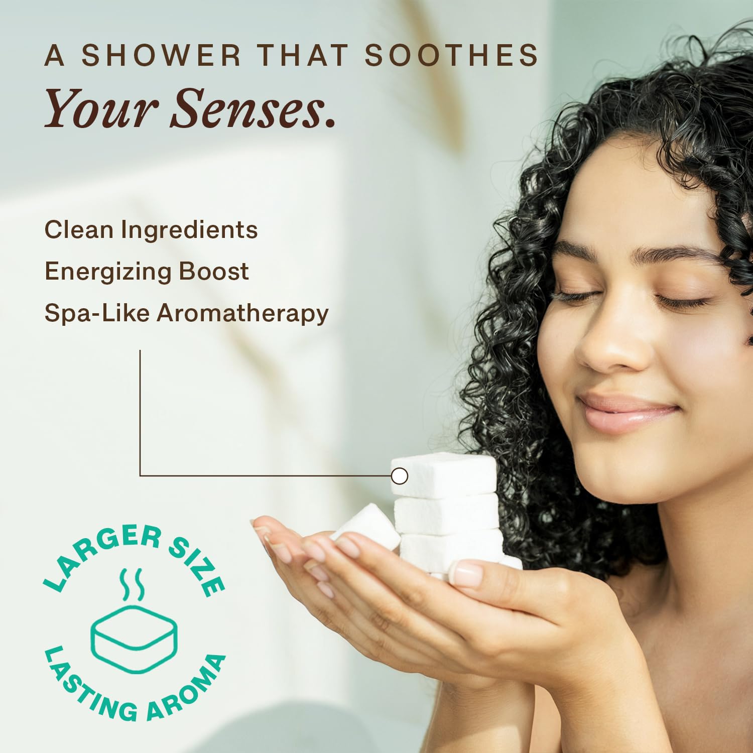 Beauty by Earth large-size shower steamer offers long-lasting fragrance during a shower