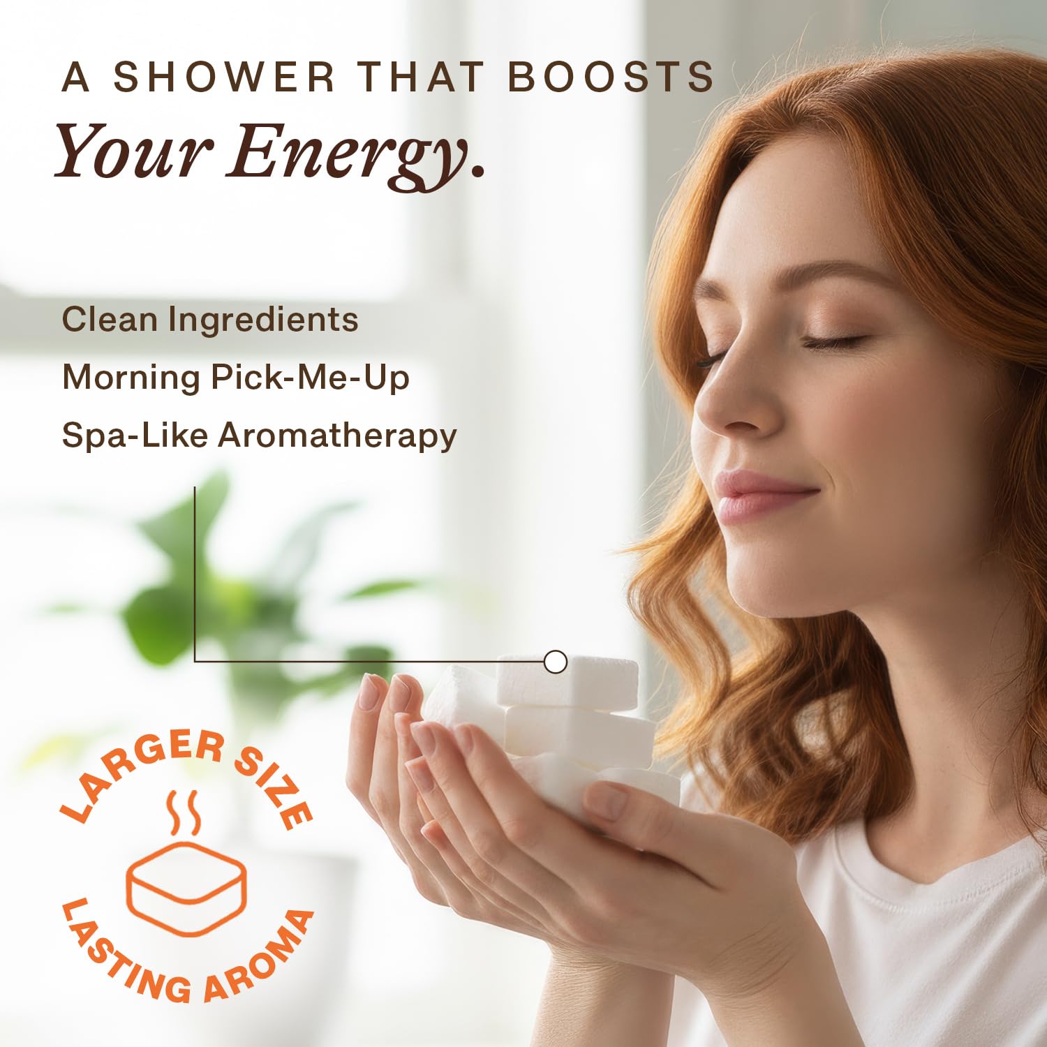Beauty by Earth citrus shower steamers close-up reveals natural ingredients.