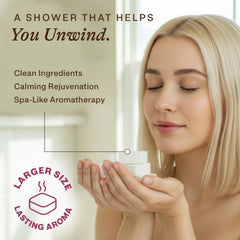 Beauty by Earth lavender steamers tablet releasing calming aromatherapy during showers
