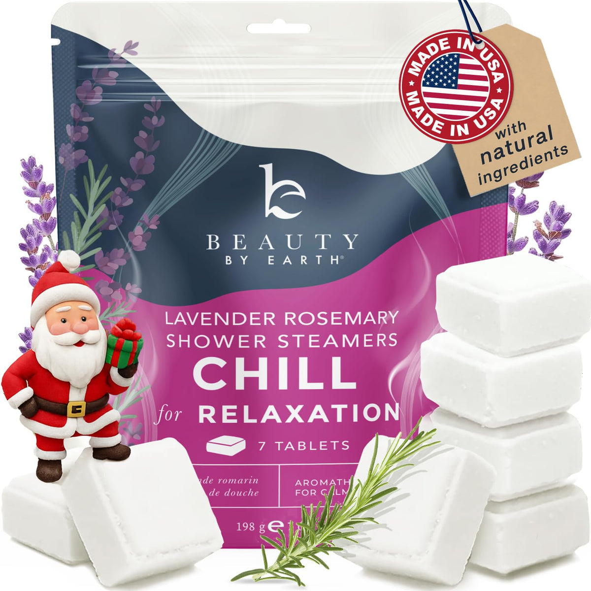 Beauty by Earth shower steamers packaging for gifting
