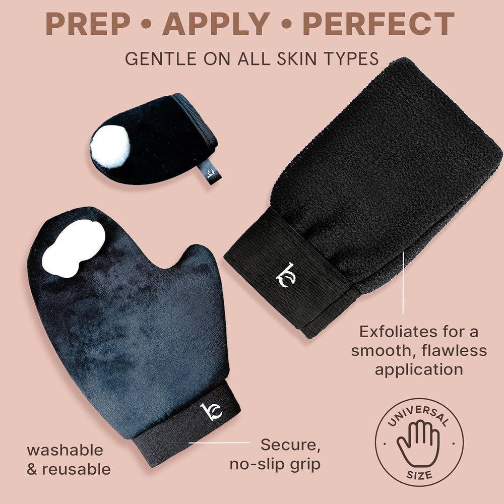 Beauty by Earth tanning kit shows complete at-home setup