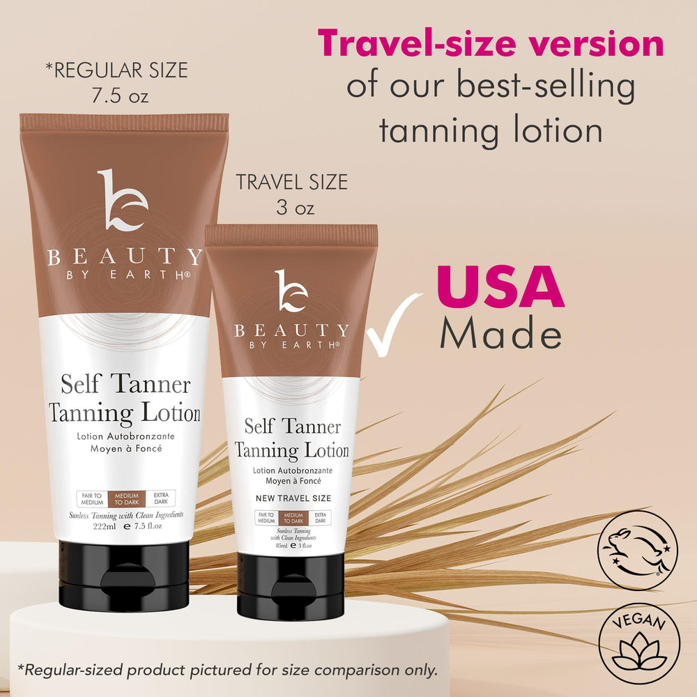 Beauty by Earth tanning lotion natural ingredients aloe vera and shea for hydrated skin