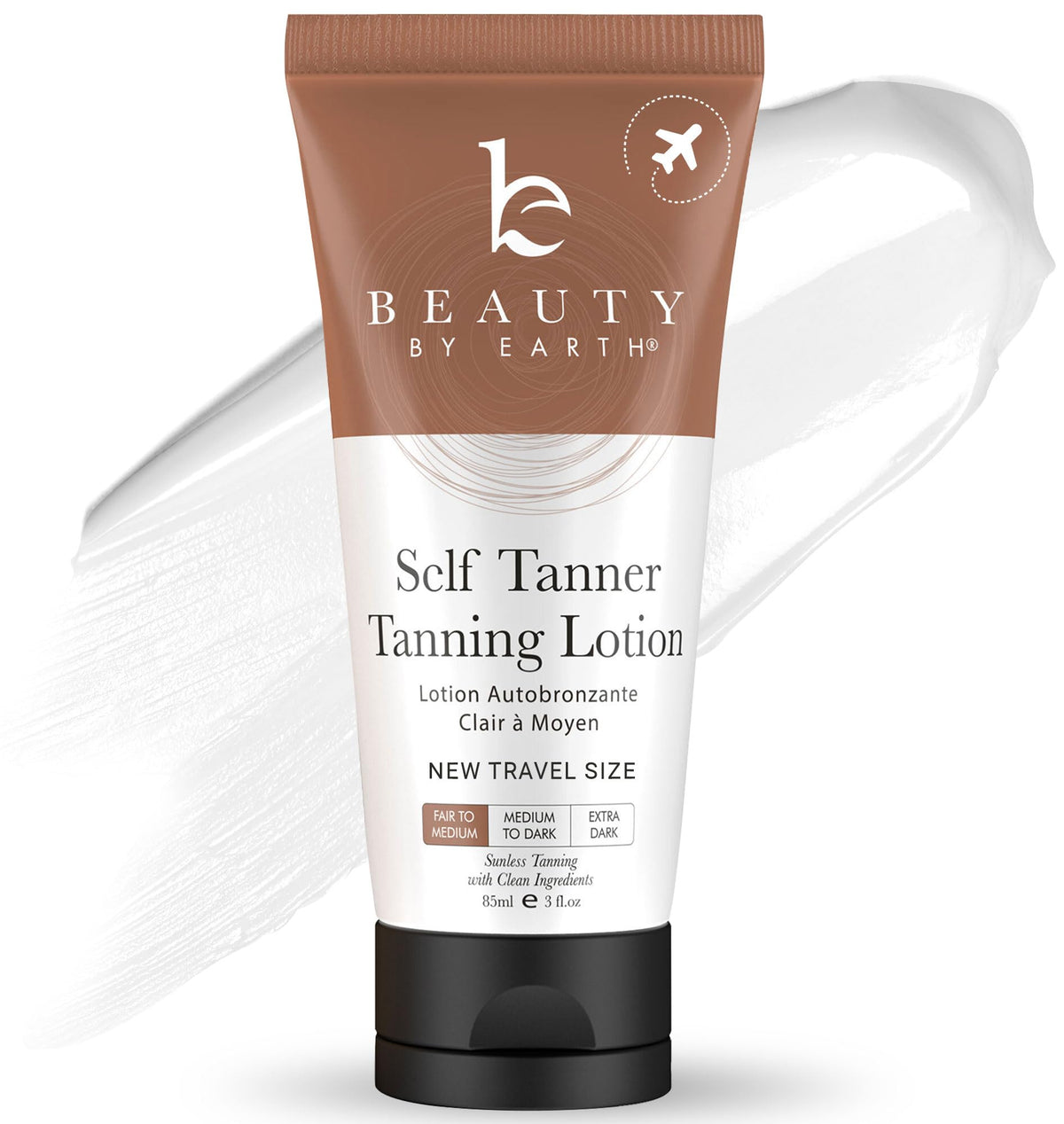Beauty by Earth tanning lotion travel-size for on-the-go glow and convenience