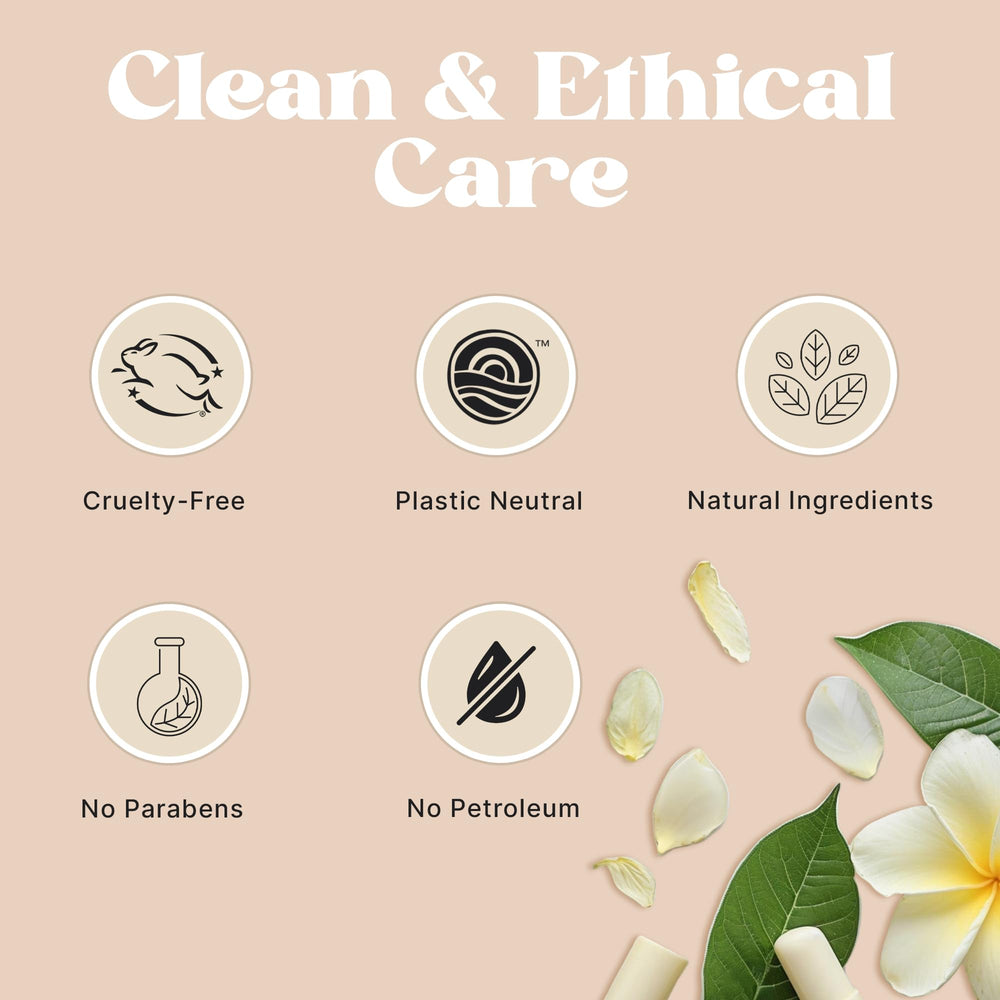 Beauty by Earth USA-made lip balm label highlighting natural ingredients.