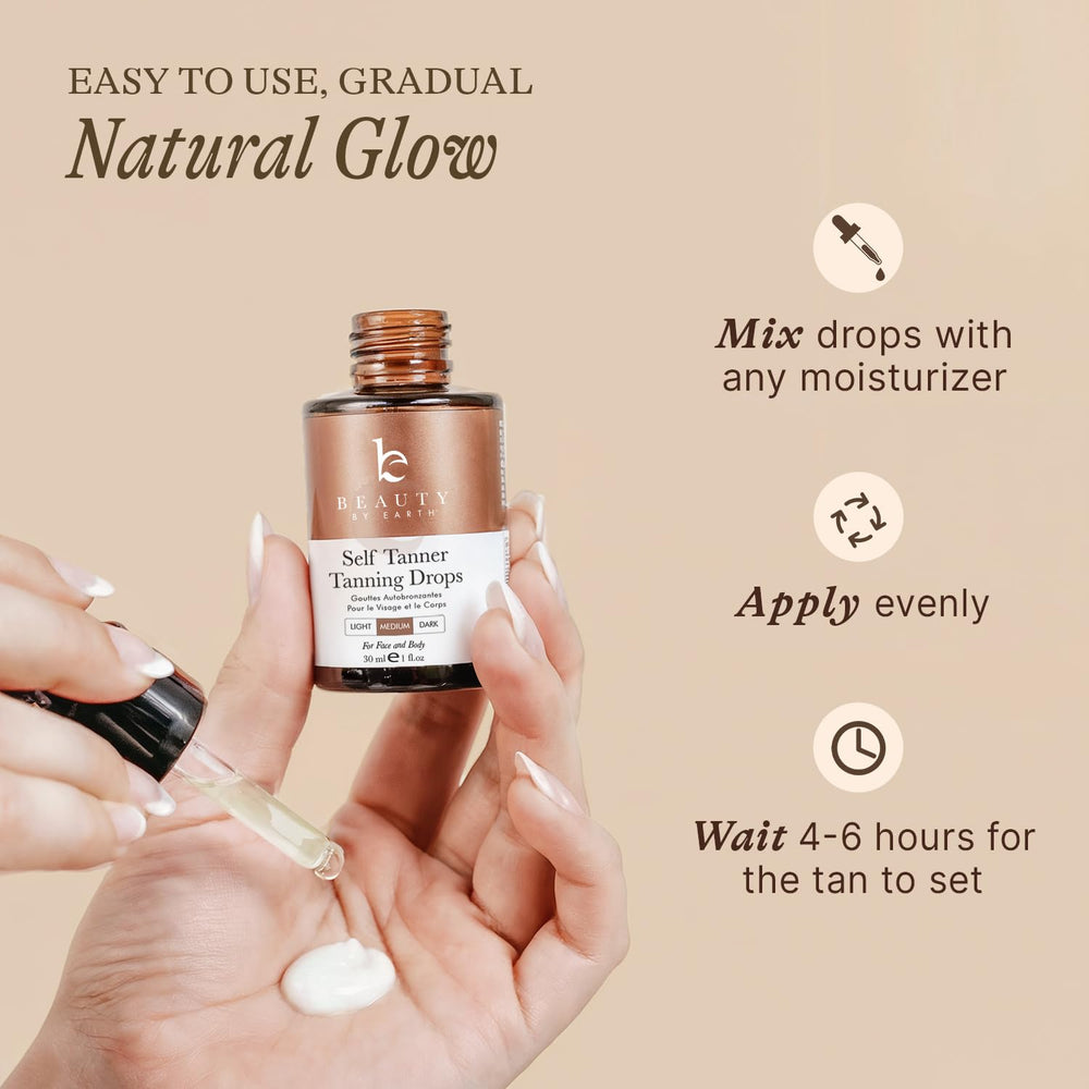 Beauty by Earth USA-made formula emphasizes toxin-free self-tanning.