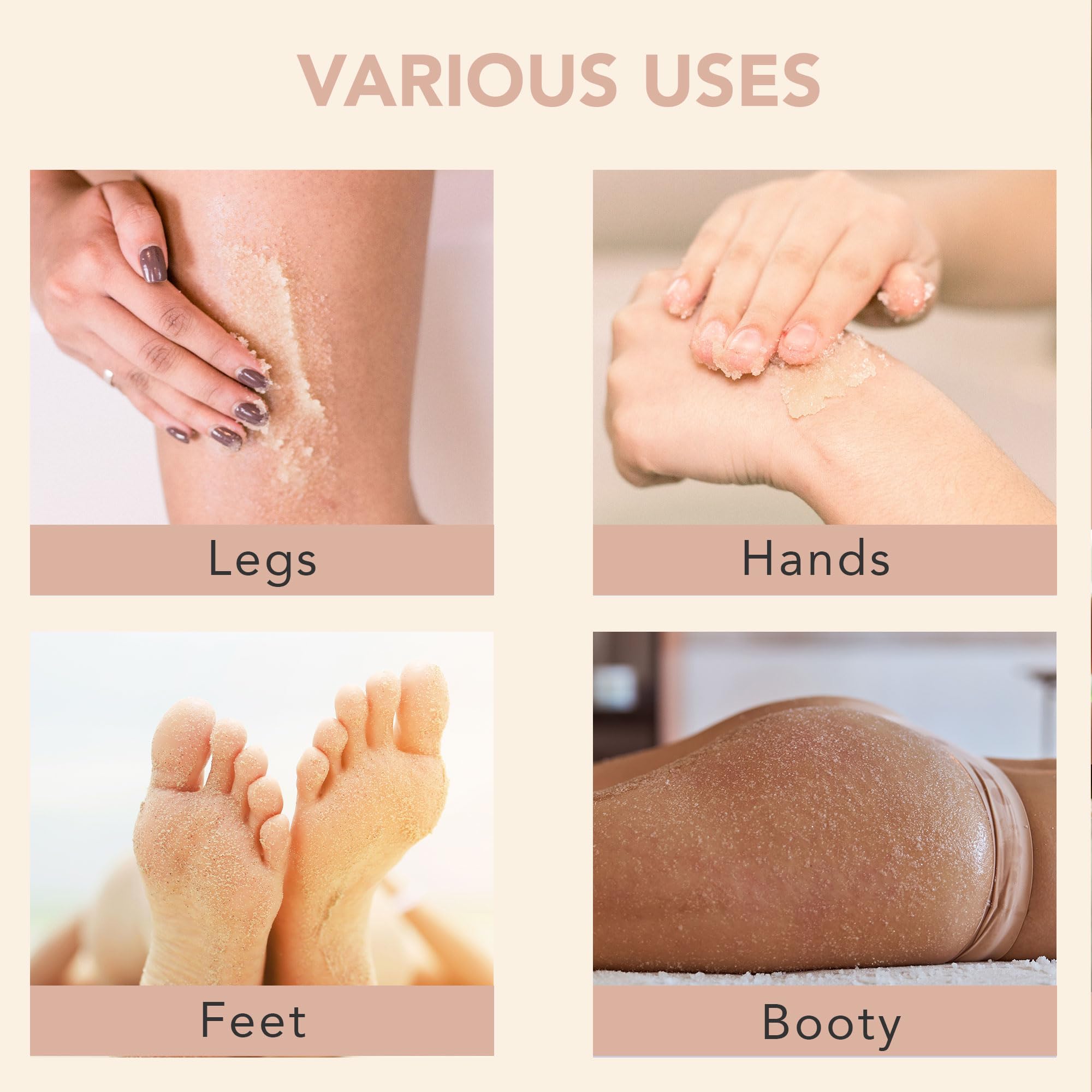 Hands applying Beauty by Earth scrub for soft, refreshed skin.