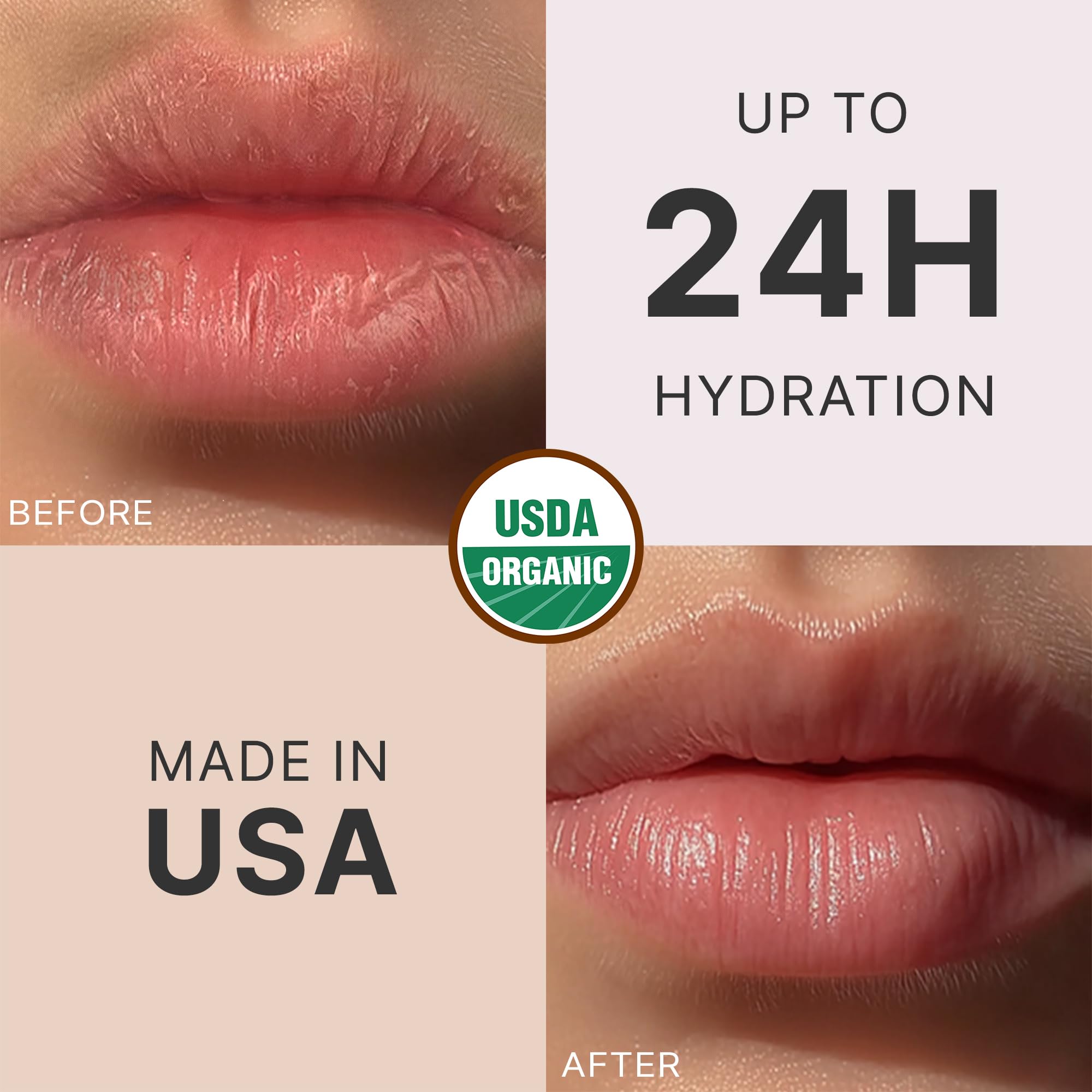 Beauty by Earth vanilla lip balm close-up showing creamy texture for dry lips.