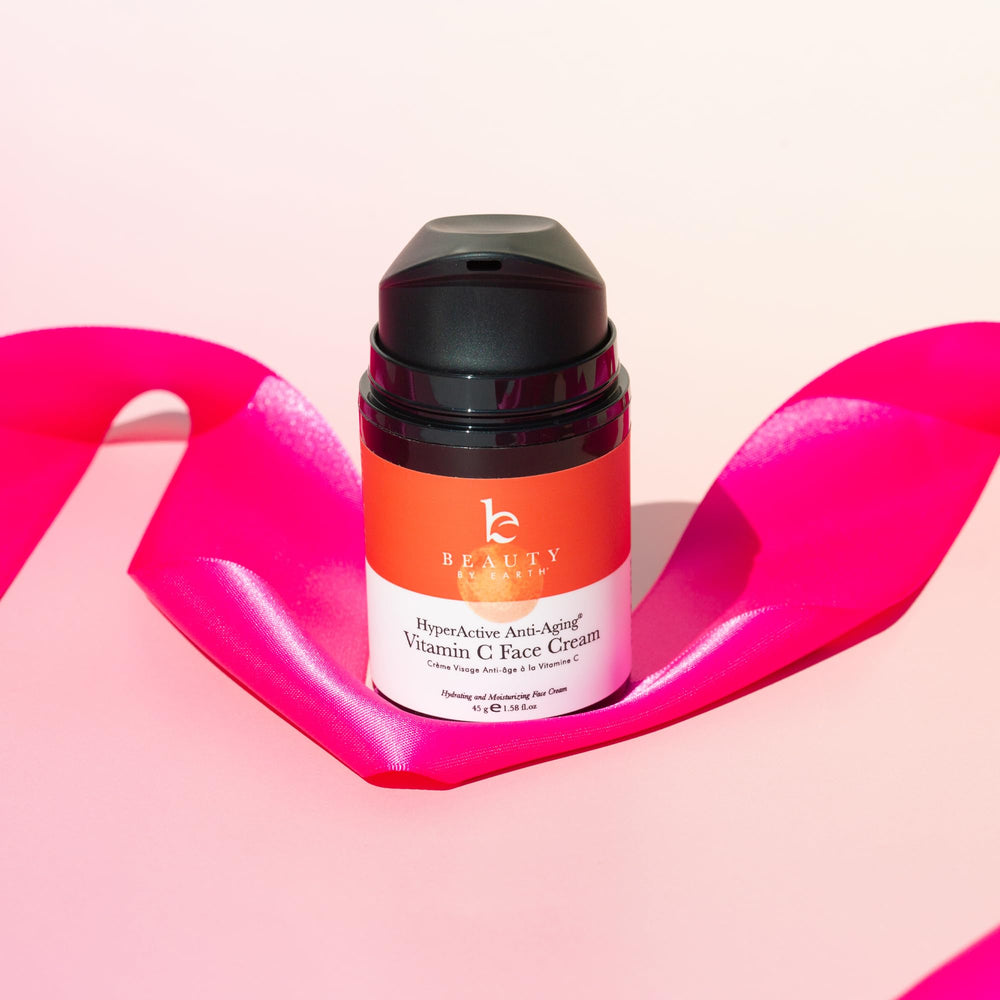 Beauty by Earth Vitamin C Face Cream countertop image evokes simple daily care.