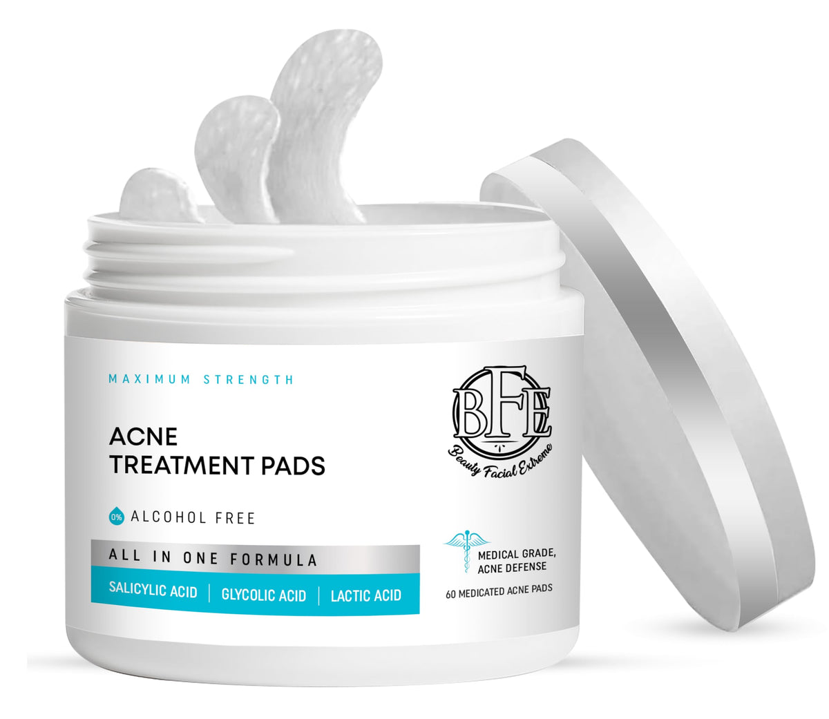 Beauty Facial Extreme acne pads closeup texture for exfoliation.