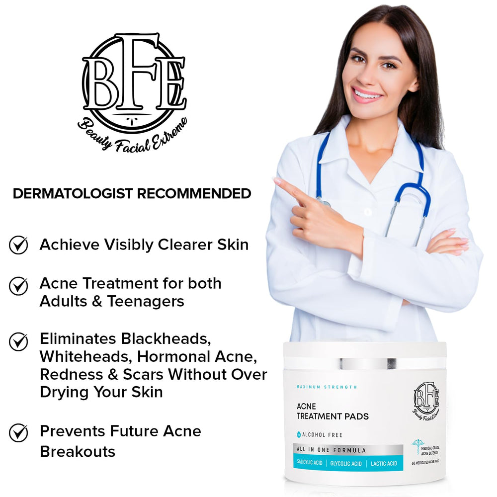 Beauty Facial Extreme acne pads in hand for easy daily use.