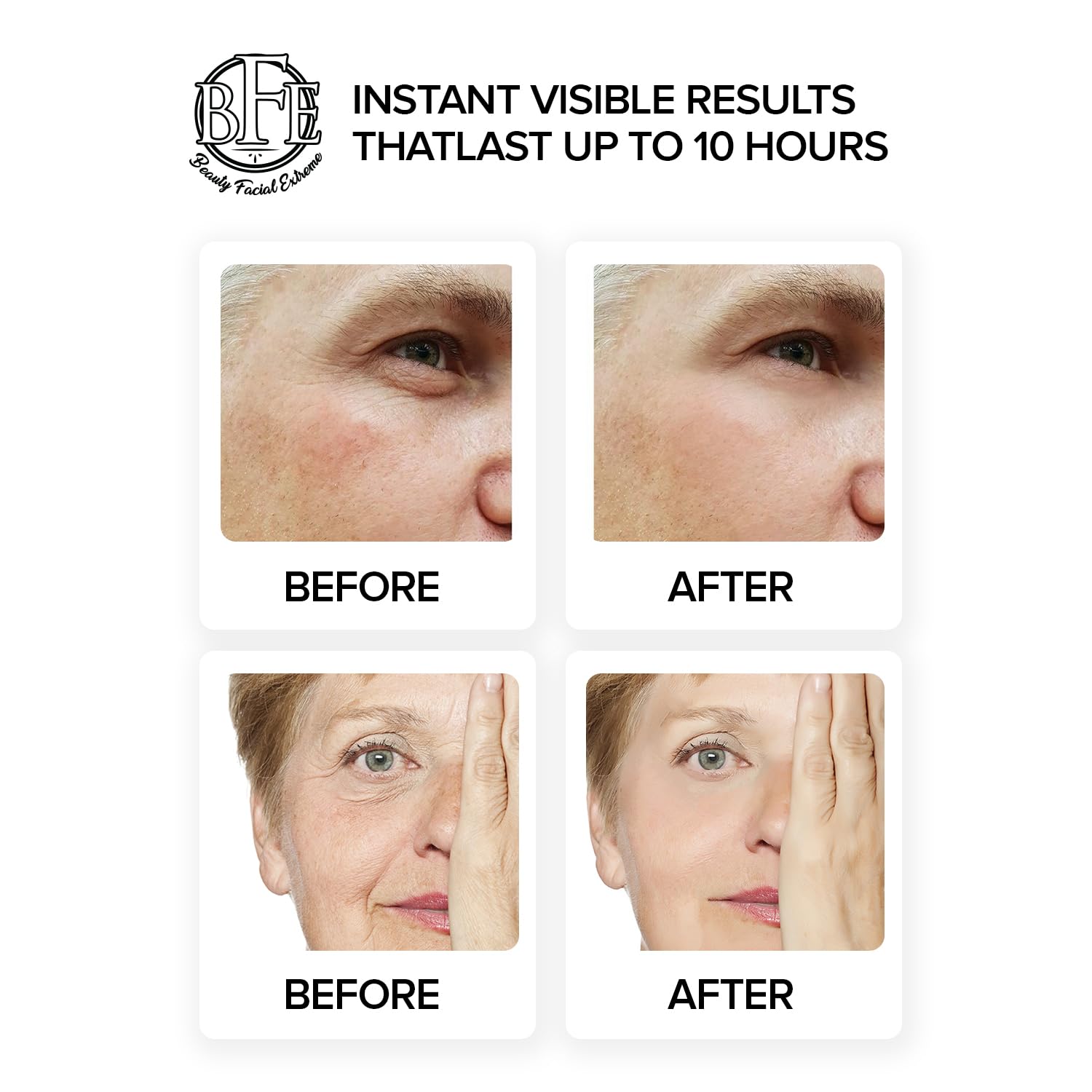 Beauty Facial Extreme skin-smoothing-and-fine-lines-visual focuses on a youthful under-eye appearance.