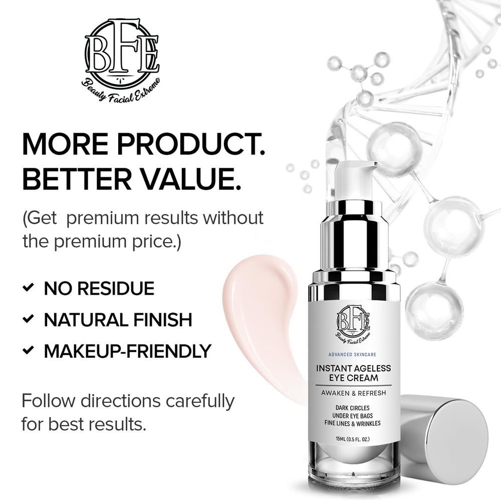 Beauty Facial Extreme tightening-effect-under-eye-area illustrates immediate lift and smoother texture.
