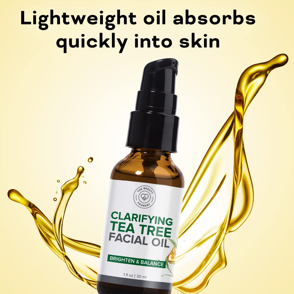Beauty Foundry Tea Tree Oil packaging box, cruelty-free USA-made skincare