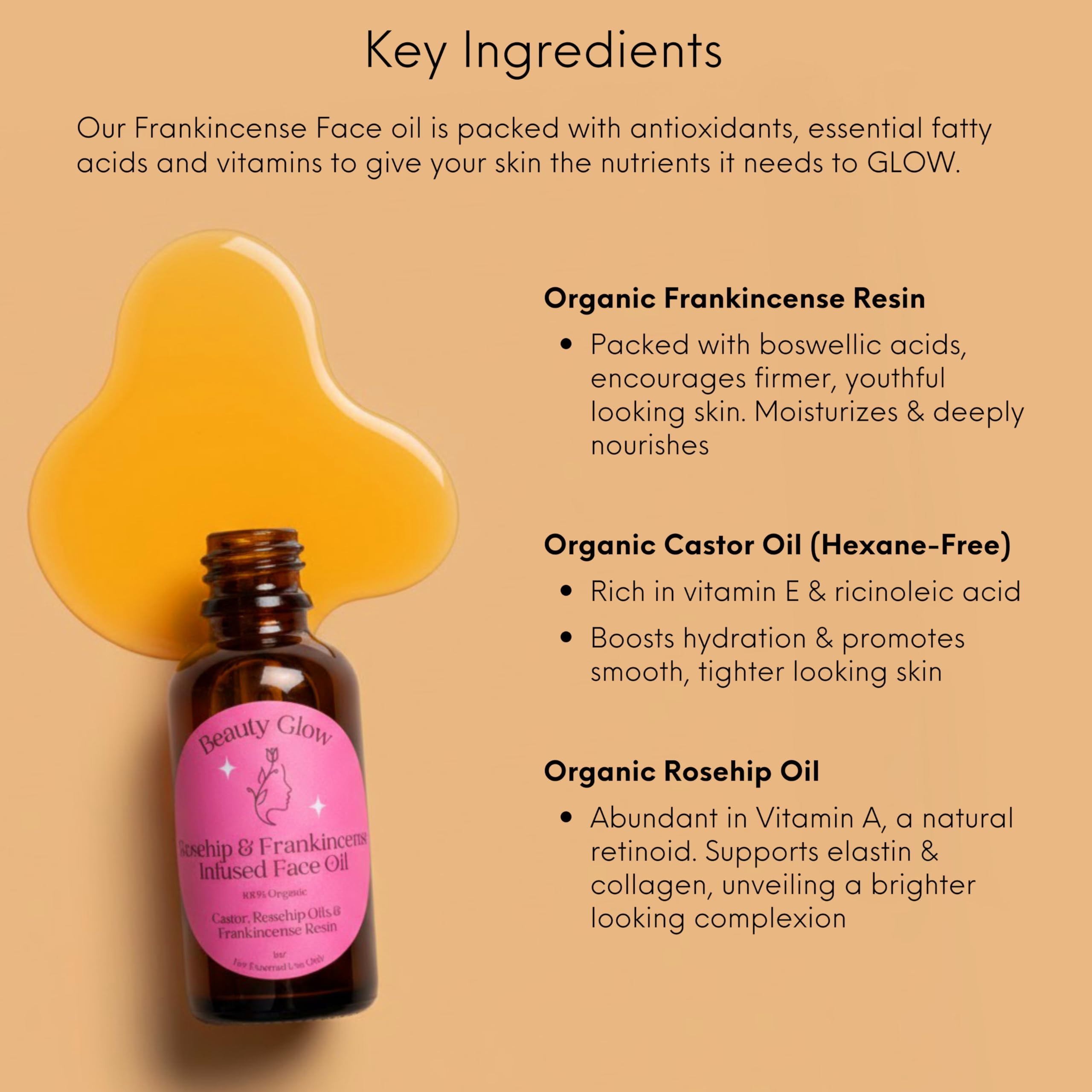 Beauty Glow image of oil being massaged into skin for quick absorption and dewy finish