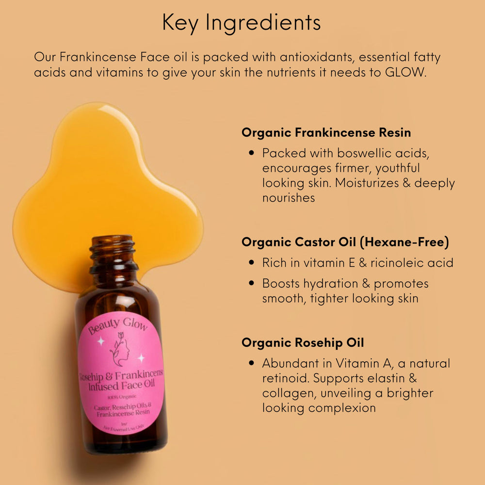 Beauty Glow image of oil being massaged into skin for quick absorption and dewy finish