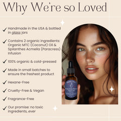 Beauty Glow organic MCT oil ingredient label—non-greasy hydration.