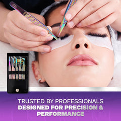 Beauty Insight pointed tweezers for precise placement near lash line