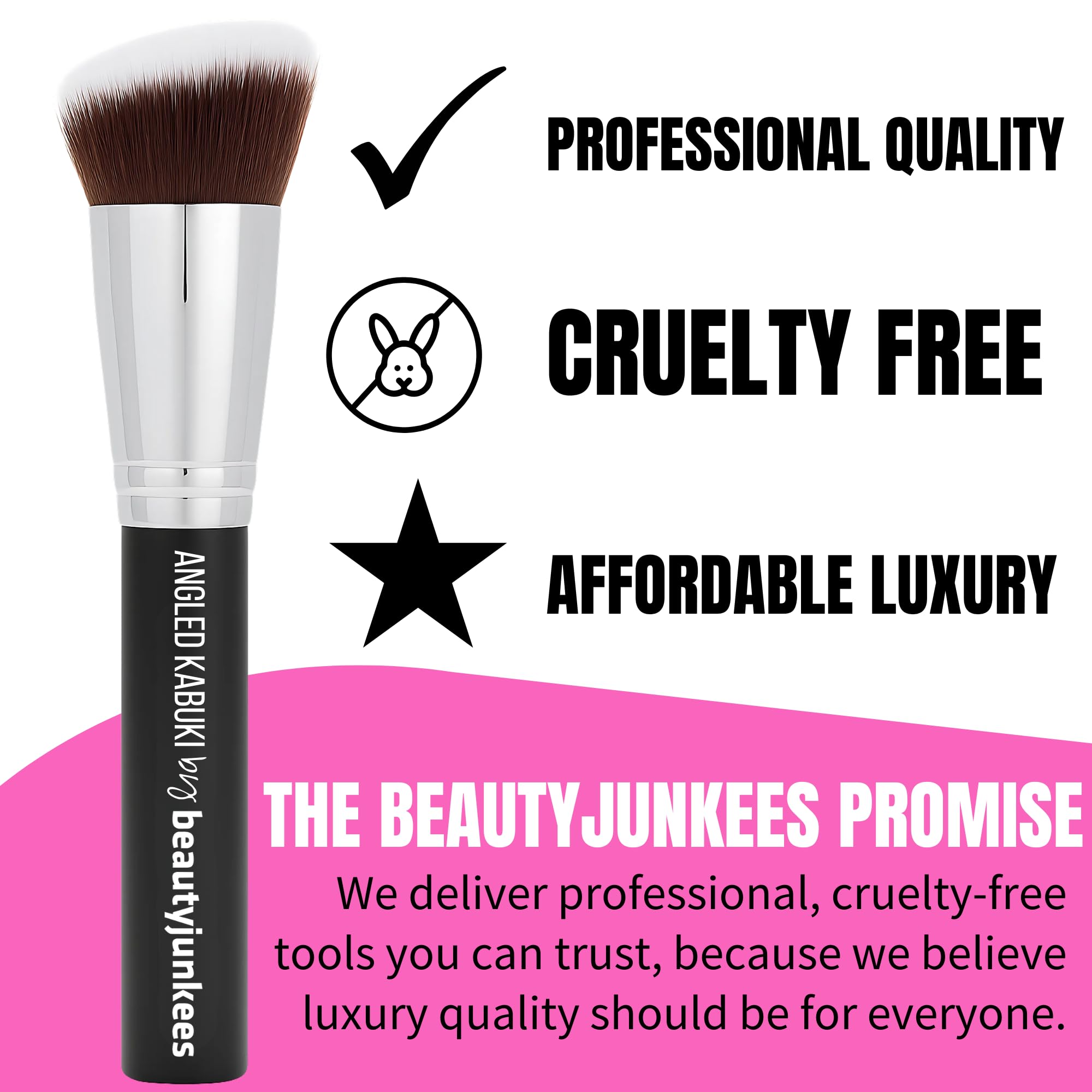 Beauty Junkees angled blush brush built for buildable coverage and precise layering