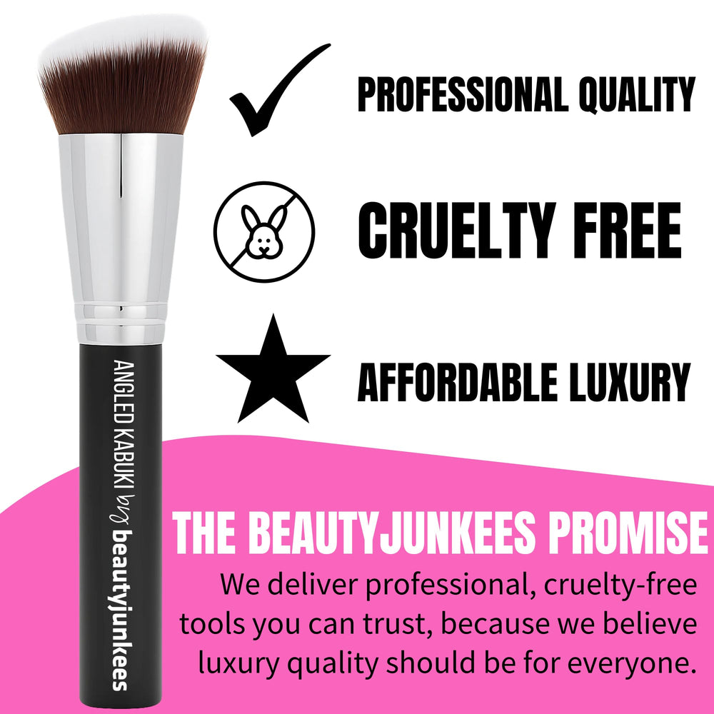 Beauty Junkees angled blush brush built for buildable coverage and precise layering