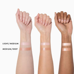 Beauty Pie Under-Eye Genius Corrector application on skin demonstrates seamless blending