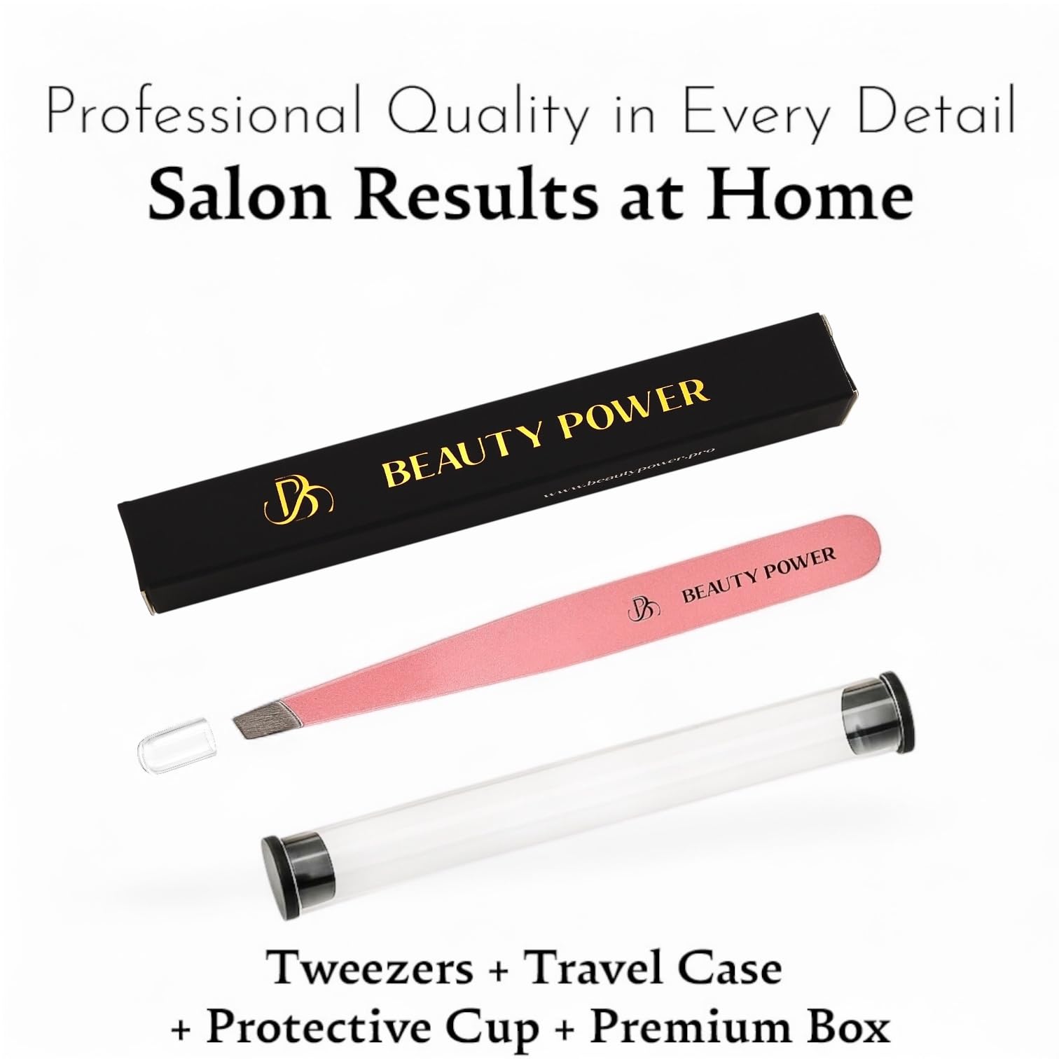 Beauty Power 1-year guarantee tweezers offering purchase reassurance