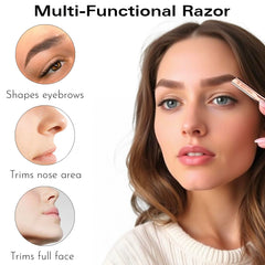 Beauty Power eyebrow razor with six blades provides precise shaping and a clean shave.