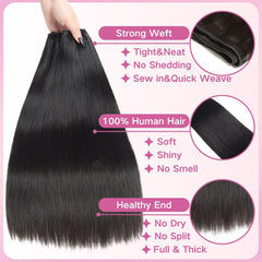 Beauty Queen 20-inch straight hair bundle ready for seamless blend with true length.
