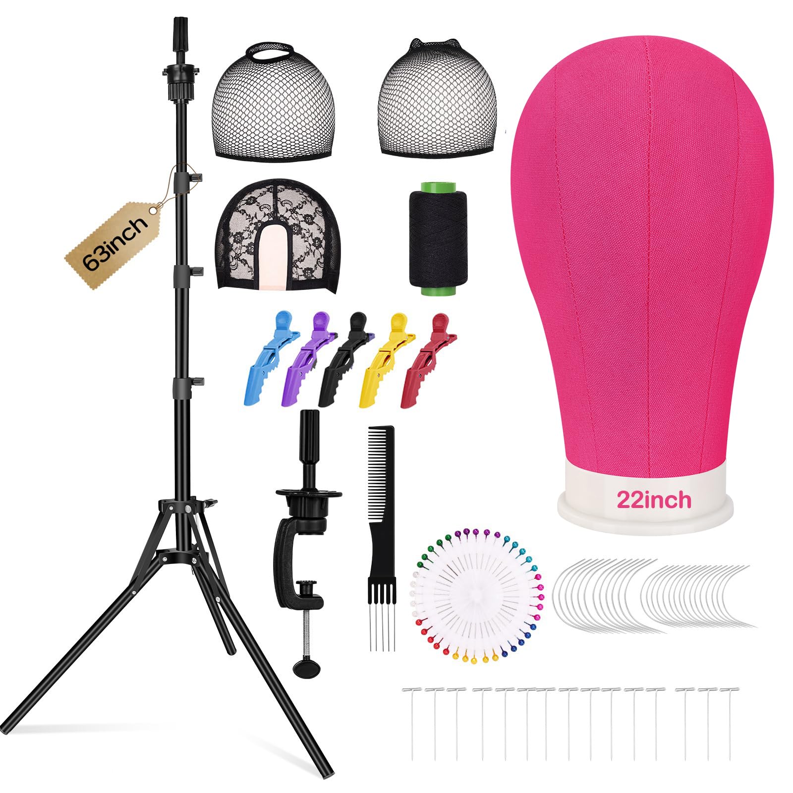 Beauty Star 63-inch wig stand tripod with canvas head for full display