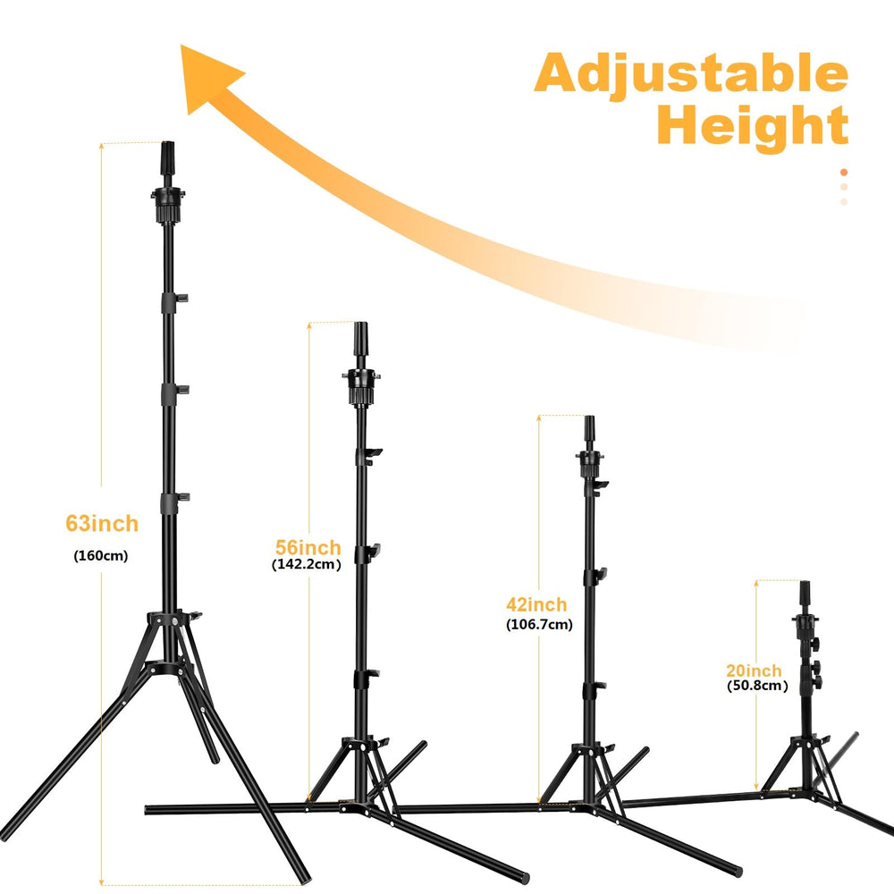 Beauty Star adjustable wig stand showing height range 14.5 to 24.8 inches.
