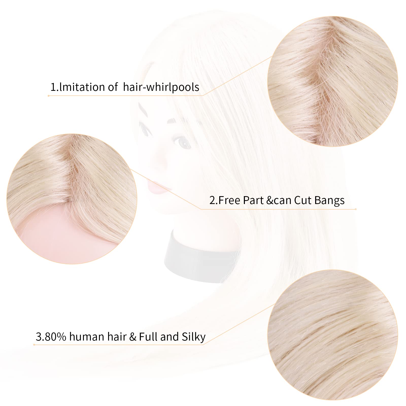 Included braiding kit for creating elaborate updos with Beauty Star head.