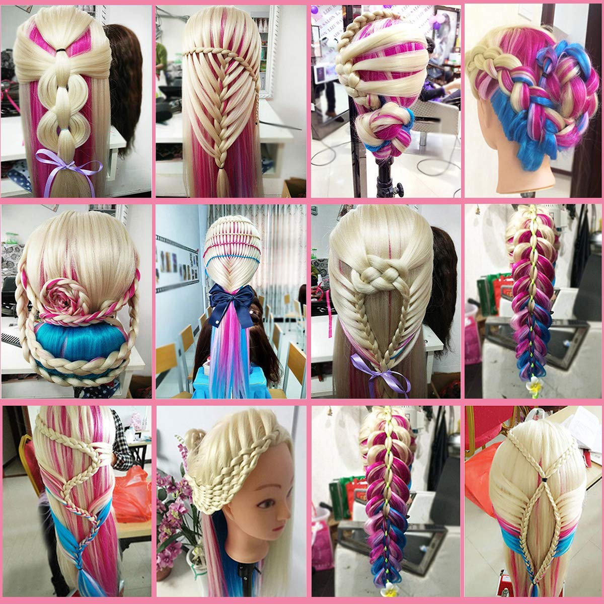 Beauty Star mannequin head ideal for braiding practice and hairstyle experimentation.